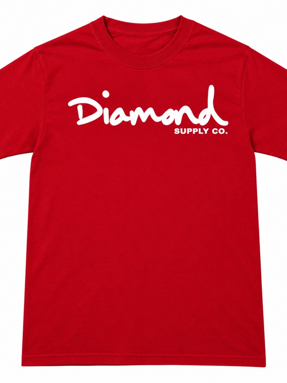Diamond Supply Co.  Red  burgundy Tee with White Script Logo